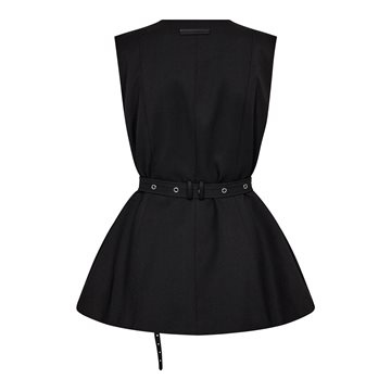 Haute L\' Amitié - Premiere Peplum Belt Vest - Black